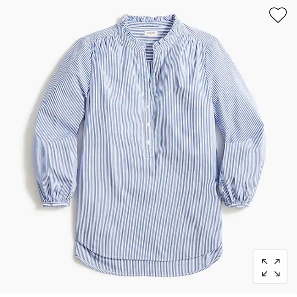 J.Crew Factory Cotton Poplin Ruffleneck Tunic M